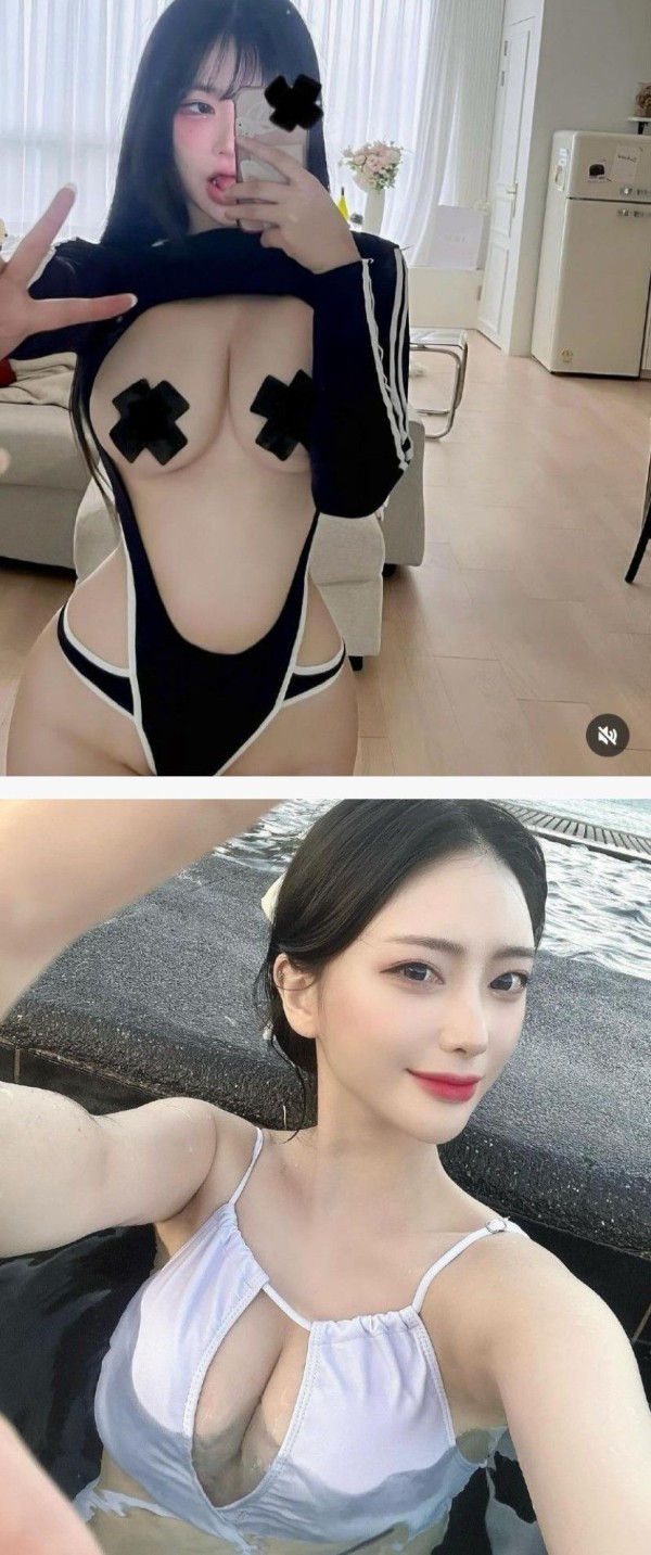 존예 인플루언서들의 가슴 셀카